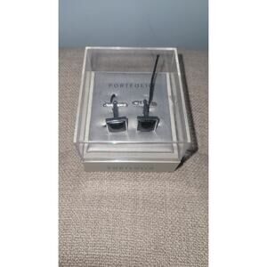 Perry Ellis Portfolio Silver And Black Cuff Links